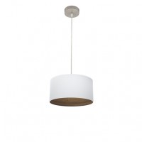 Distribuidor - Lâmpadas Diversas | Colgantes Moderno | COLGANTE TATIANA 1XE27 NIQUEL/BLANCO-MAD.OSCURA REGX30X30 CM Ref: 189193084